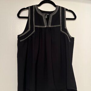Acqua Black Sleeveless Top Women’s Small White Stitching Like New 💗